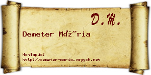 Demeter Mária névjegykártya